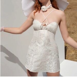 For love & lemons melody mini dress, detachable neck tie/bow, brand new w tag
